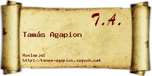 Tamás Agapion névjegykártya